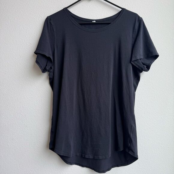Lululemon Love Tee Crewneck Black Short Sleeve Pima Cotton Size 10/12 Large - Picture 1 of 5